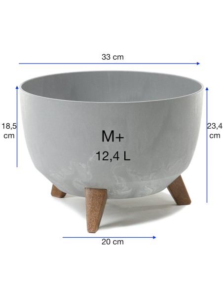 Vasque ronde M+ Ø33 × 23 cm effet béton, 12,4 L – Béton gris | Töpferkönig