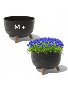 Pflanzschale rund M+ Ø33 × 23 cm Beton-Optik, 12,4 L – Beton Schwarz | Töpferkönig