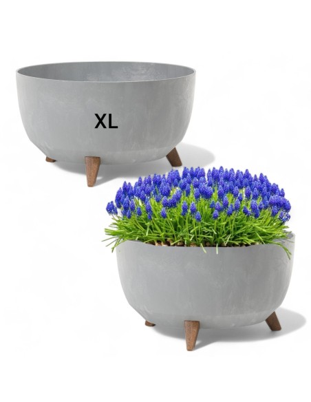 Vasque ronde XL Ø47 × 27 cm effet béton, 31,5 L – Béton gris | Töpferkönig