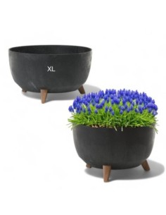 Pflanzschale rund XL Ø47 × 27 cm Beton-Optik, 31,5 L – Beton Schwarz | Töpferkönig