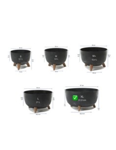 Vasque ronde XL Ø47 × 27 cm effet béton, 31,5 L – Béton noir | Töpferkönig 2