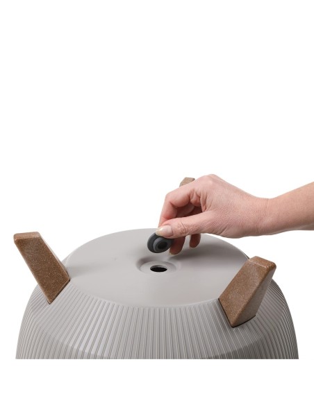 Ciotola per piante rotonda XL Ø47 × 27 cm effetto cemento, 31,5 L – Nero cemento | Töpferkönig
