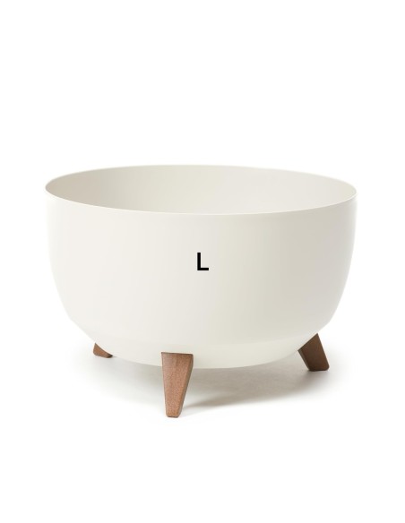 Cuenco para plantas redondo L Ø40 × 25 cm mate, 21 L – Blanco algodón | Töpferkönig