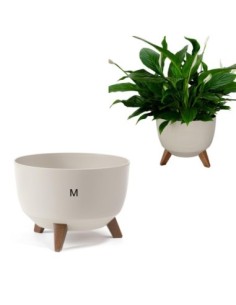 Cuenco para plantas redondo M Ø29 × 23 cm mate, 9,3 L – Blanco algodón | Töpferkönig