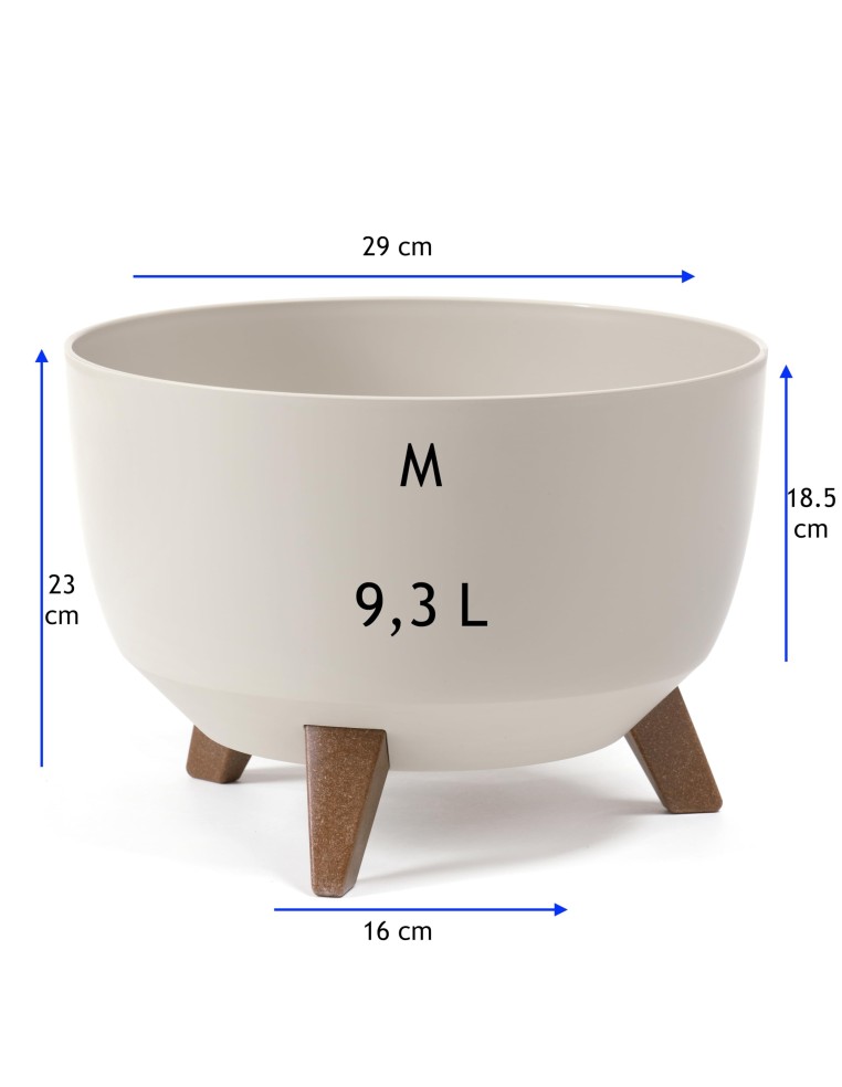 Plantenschaal rond M Ø29 × 23 cm mat, 9,3 L – Katoenwit | Töpferkönig