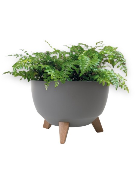 Pflanzschale rund M+ Ø33 × 23 cm Matt, 12,4 L – Anthrazit | Töpferkönig