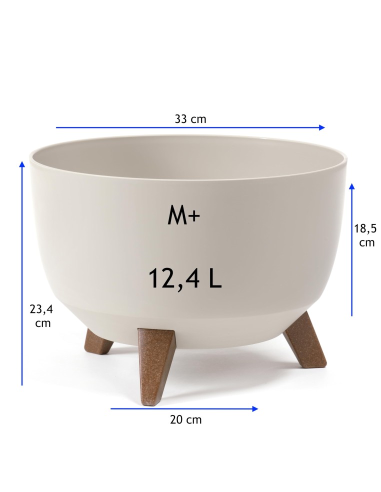 Cuenco para plantas redondo M+ Ø33 × 23 cm mate, 12,4 L – Blanco algodón | Töpferkönig