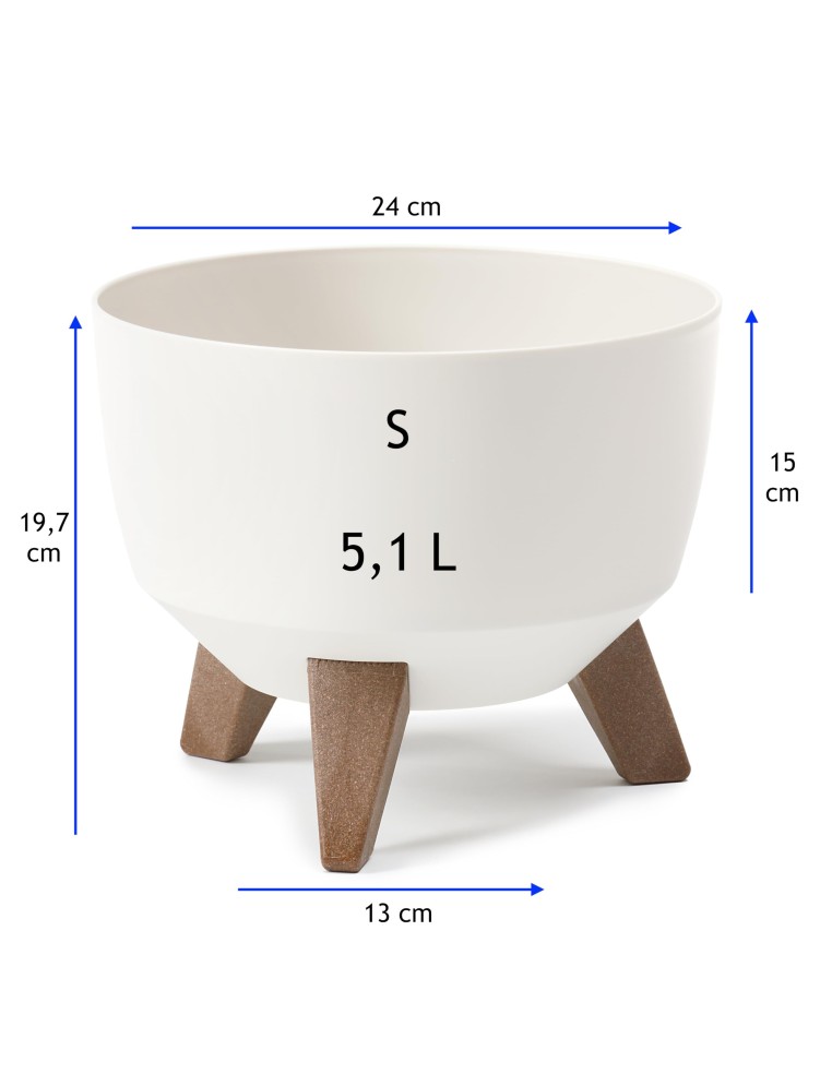 Plantenschaal rond S Ø24 × 20 cm mat, 5,1 L – Crème | Töpferkönig