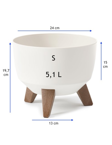 Cuenco para plantas redondo S Ø24 × 20 cm mate, 5,1 L – Crema | Töpferkönig