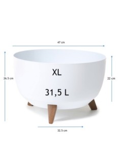 Ciotola per piante rotonda XL Ø47 × 27 cm opaca, 31,5 L – Bianco | Töpferkönig 2
