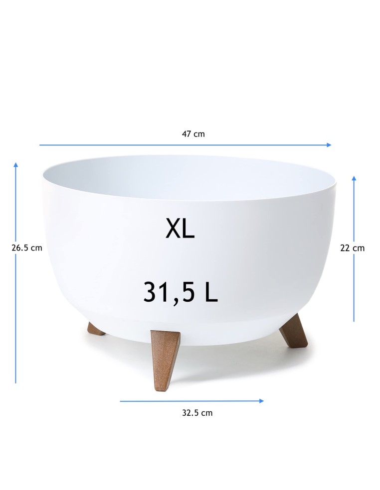 Pflanzschale rund XL Ø47 × 27 cm Matt, 31,5 L – Weiß | Töpferkönig