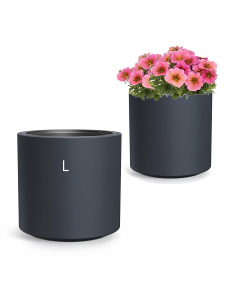Bloempot rond Ø30 × 29 cm mat, 19 L – Antraciet | Töpferkönig
