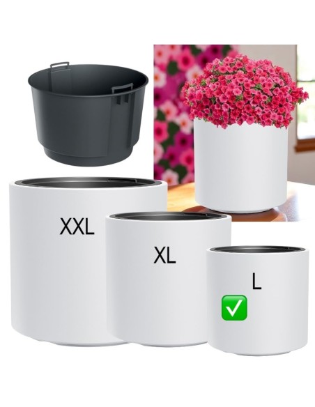 Bloempot rond Ø30 × 29 cm mat, 19 L – Wit | Töpferkönig