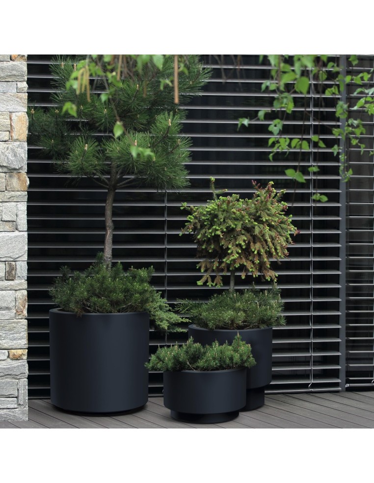 Bloempot rond Ø39 × 38 cm mat, 44 L – Antraciet | Töpferkönig