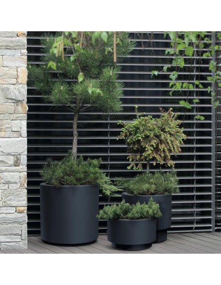 Maceta redonda Ø47 × 45 cm mate, 74 L – Antracita | Töpferkönig