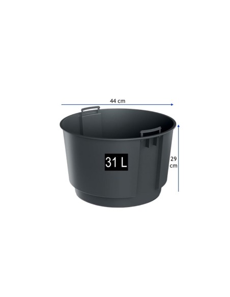 Vaso rotondo Ø47 × 45 cm opaco, 74 L – Antracite | Töpferkönig