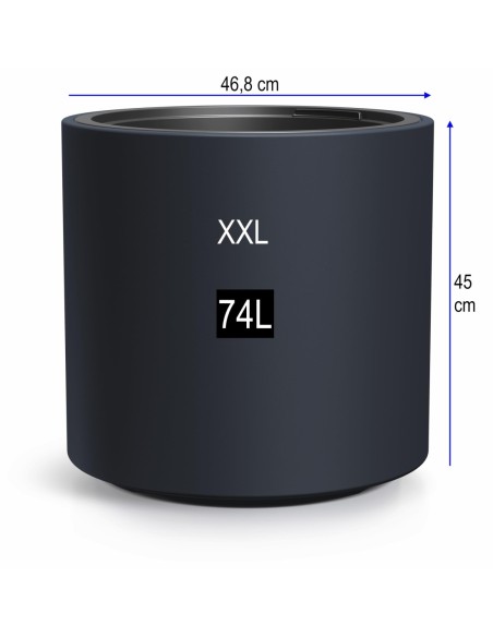 Bloempot rond Ø47 × 45 cm mat, 74 L – Antraciet | Töpferkönig