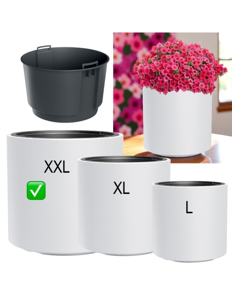 Maceta redonda Ø47 × 45 cm mate, 74 L – Blanco | Töpferkönig