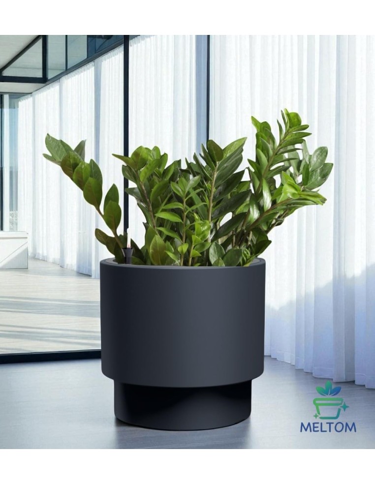 Pot de fleurs rond Ø30 × 28 cm mat, 17 L – Anthracite | Töpferkönig