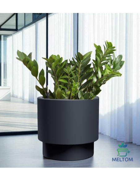Maceta redonda Ø30 × 28 cm mate, 17 L – Antracita | Töpferkönig