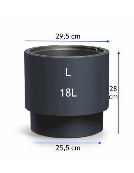 Bloempot rond Ø30 × 28 cm mat, 17 L – Antraciet | Töpferkönig