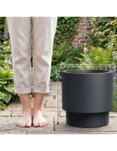 Pot de fleurs rond Ø40 × 37 cm mat, 40 L – Anthracite | Töpferkönig 2
