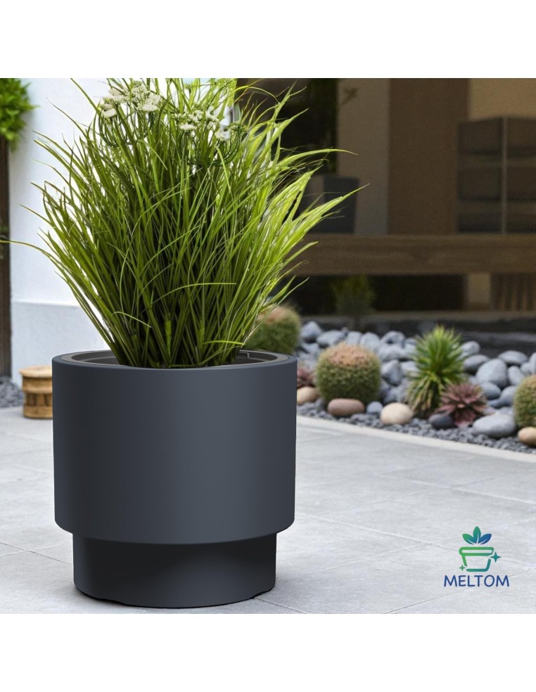 Blumentopf rund Ø40 × 37 cm Matt, 40 L – Anthrazit | Töpferkönig