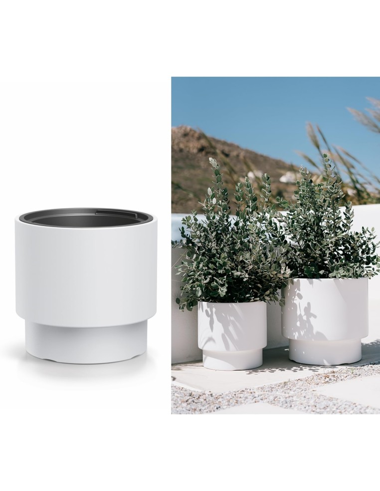 Bloempot rond Ø40 × 37 cm mat, 40 L – Wit | Töpferkönig
