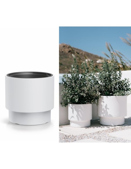 Maceta redonda Ø40 × 37 cm mate, 40 L – Blanco | Töpferkönig