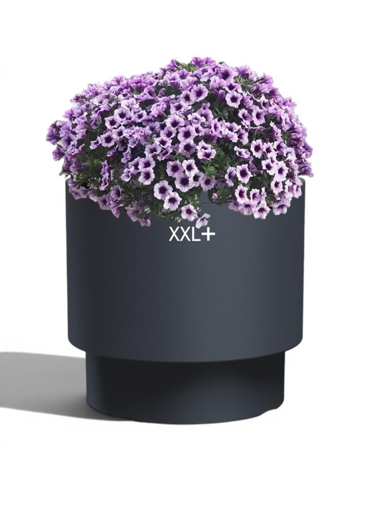 Pot de fleurs rond Ø47 × 44 cm mat, 69 L – Anthracite | Töpferkönig
