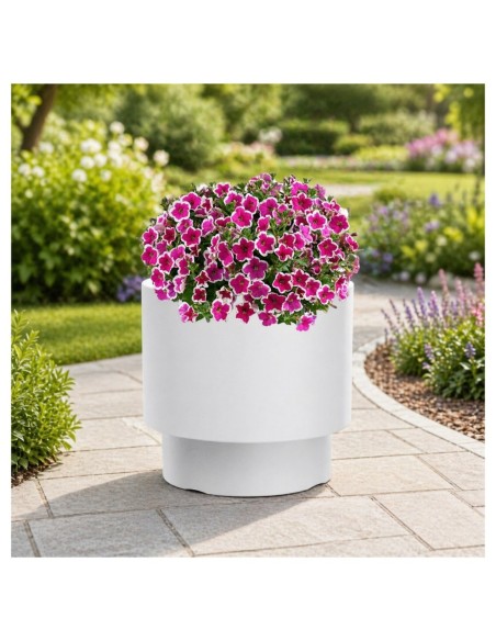 Pot de fleurs rond Ø47 × 44 cm mat, 69 L – Blanc | Töpferkönig