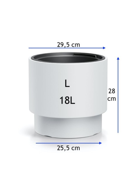 Bloempot rond Ø30 × 28 cm mat, 17 L – Wit | Töpferkönig