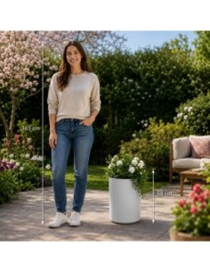 Macetero redondo alto Ø39 × 58 cm mate, 65 L – Blanco | Töpferkönig 2