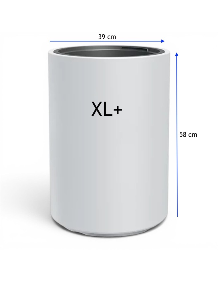 Pot haut rond Ø39 × 58 cm mat, 65 L – Blanc | Töpferkönig