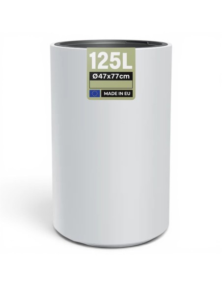 Macetero redondo alto Ø47 × 76 cm mate, 125 L – Blanco | Töpferkönig
