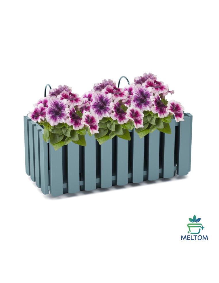 Jardinera de balcón L 38 × 18 × 16 cm con sistema de riego, 5,7 L – Gris | Töpferkönig