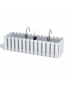 Balkonbak XL 58 × 18 × 16 cm met bewateringssysteem, 5,7 L – Wit | Töpferkönig 2