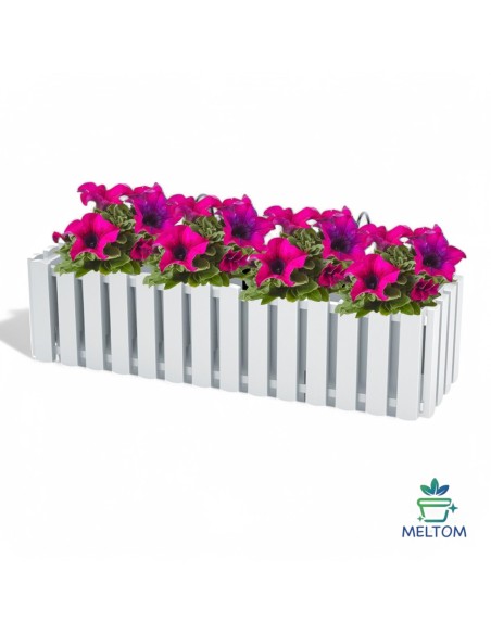 Balkonbak XL 58 × 18 × 16 cm met bewateringssysteem, 5,7 L – Wit | Töpferkönig