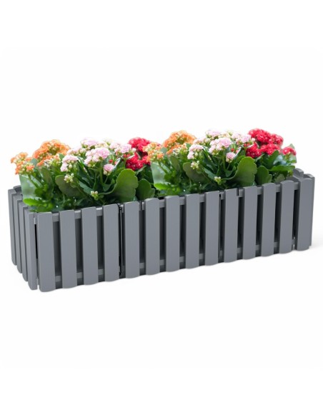 Jardinière de balcon XL 58 × 18 × 16 cm avec système d'arrosage, 5,7 L – Gris | Töpferkönig