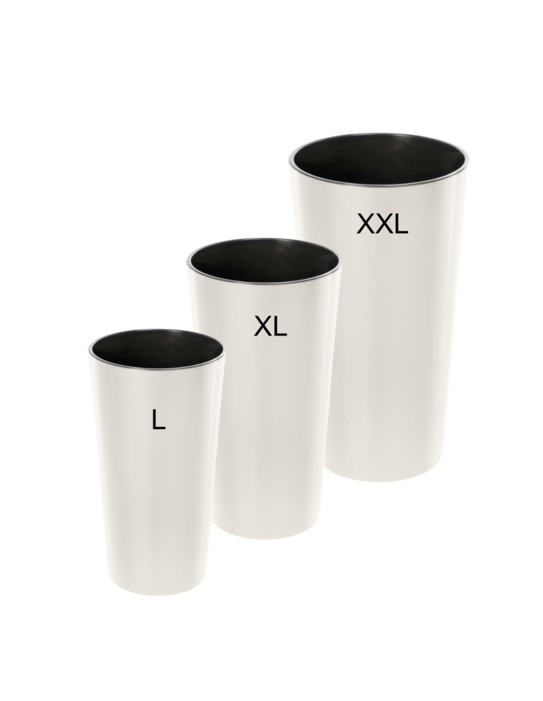 Set van 3 hoge ronde plantenbakken Ø25 × 47 + Ø29 × 57 + Ø40 × 75 cm hoogglans – Crème | Töpferkönig