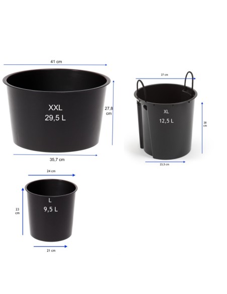 Lot de 3 pots hauts ronds Ø25 × 47 + Ø29 × 57 + Ø40 × 75 cm brillants – Crème | Töpferkönig