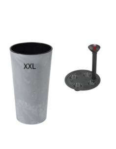 Plantenbak rond XXL hoog Ø40 × 75 cm betonlook met bewateringssysteem, 76 L – Betongrijs | Töpferkönig
