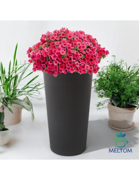 Pot haut rond L Ø25 × 47 cm mat, 21 L – Noir | Töpferkönig