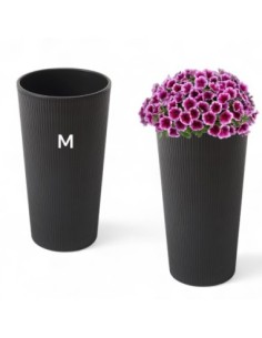 Macetero redondo M alto Ø20 × 37 cm mate, 8,3 L – Negro | Töpferkönig