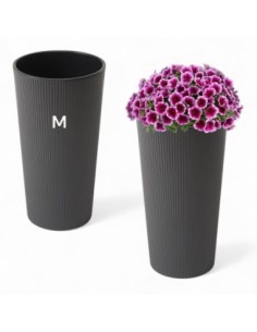 Pot haut rond M Ø20 × 37 cm mat, 8,3 L – Anthracite | Töpferkönig