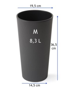 Pot haut rond M Ø20 × 37 cm mat, 8,3 L – Anthracite | Töpferkönig 2