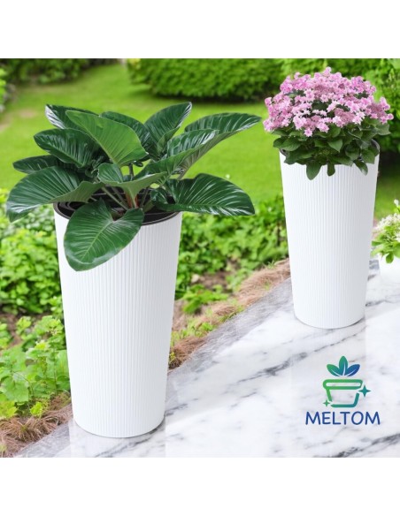Pot haut rond M Ø20 × 37 cm mat, 8,3 L – Blanc | Töpferkönig