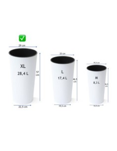 Pot haut rond XL Ø29 × 57 cm mat, 28,4 L – Blanc | Töpferkönig 2