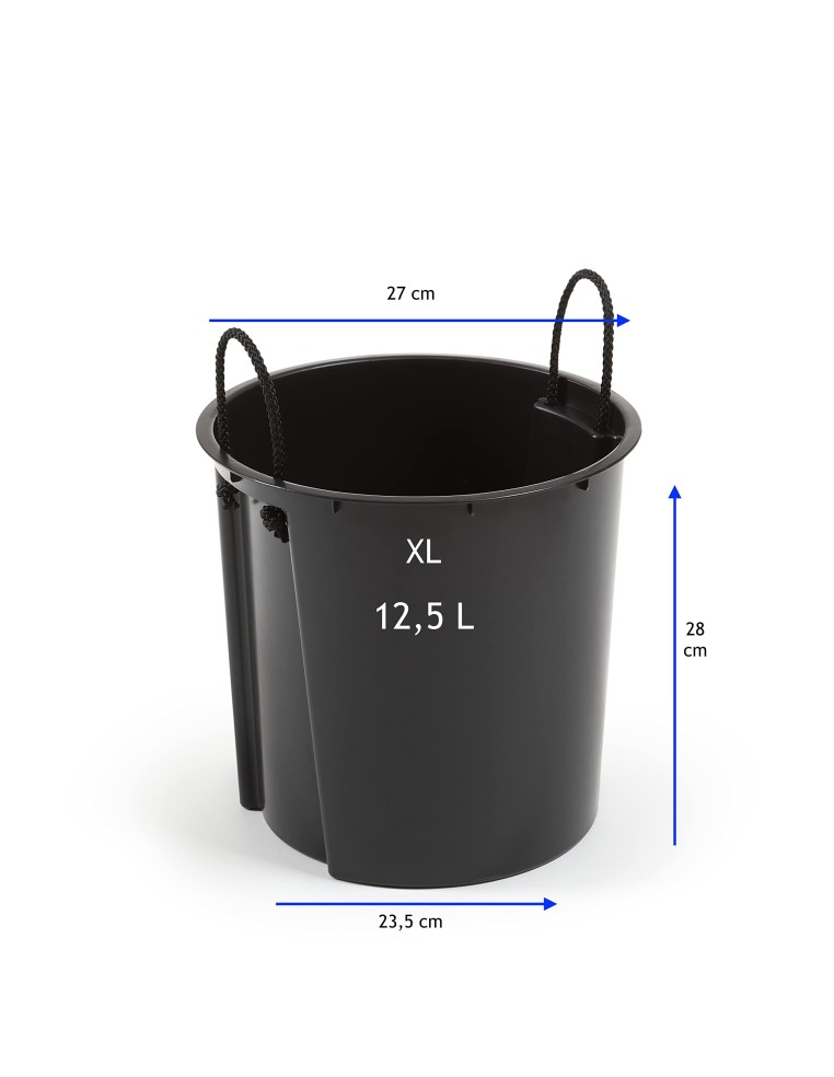 Macetero redondo XL alto Ø29 × 57 cm mate, 28,4 L – Negro | Töpferkönig