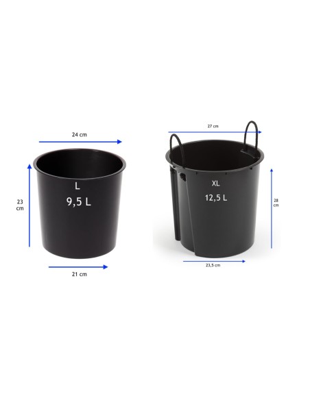 Plantenbak rond L hoog Ø29 × 57 cm hoogglans met bewateringssysteem, 28 L – Crème | Töpferkönig